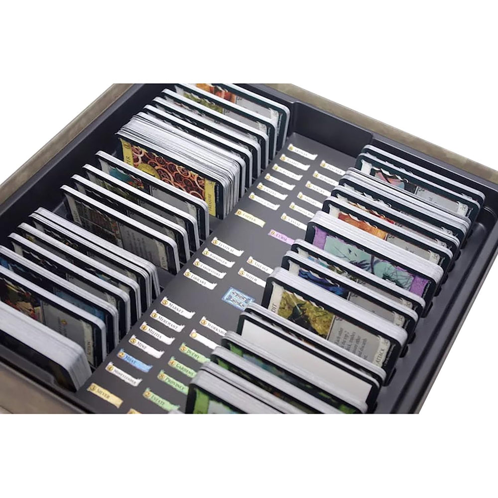 Rio Grande Games Dominion 2nd Edition box insert and rulebook aid quick setup.