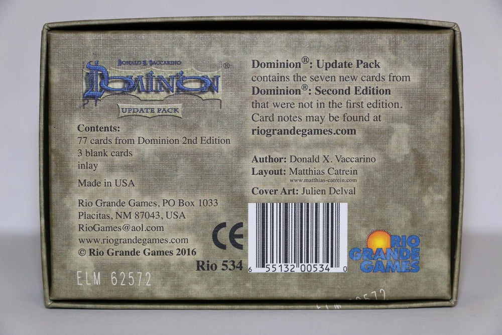 Rio Grande Games Dominion 2nd Edition update covers refresh the look for familiar favorites