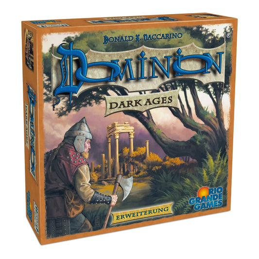 Rio Grande Games Dominion Dark Ages expansion box highlights new kingdom cards for deeper strategy