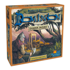 Rio Grande Games Dominion Dark Ages expansion box highlights new kingdom cards for deeper strategy