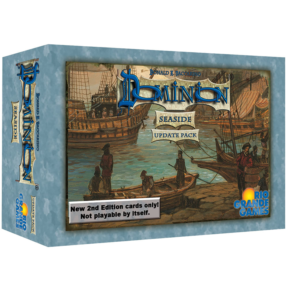 Rio Grande Games Dominion Seaside Update Pack cover, upgrade your Seaside 1st edition to 2nd edition