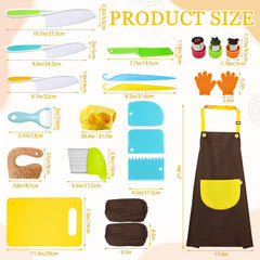 RISICULIS child-safe serrated knives help little hands practice cutting with reduced risk.