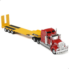 Risopen 1/50 Kenworth W900 truck with flatbed trailer for display and play.