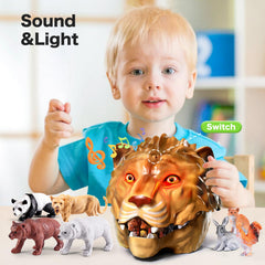 RISUNTOY Safari lion figurine enhances jungle animal storytelling.