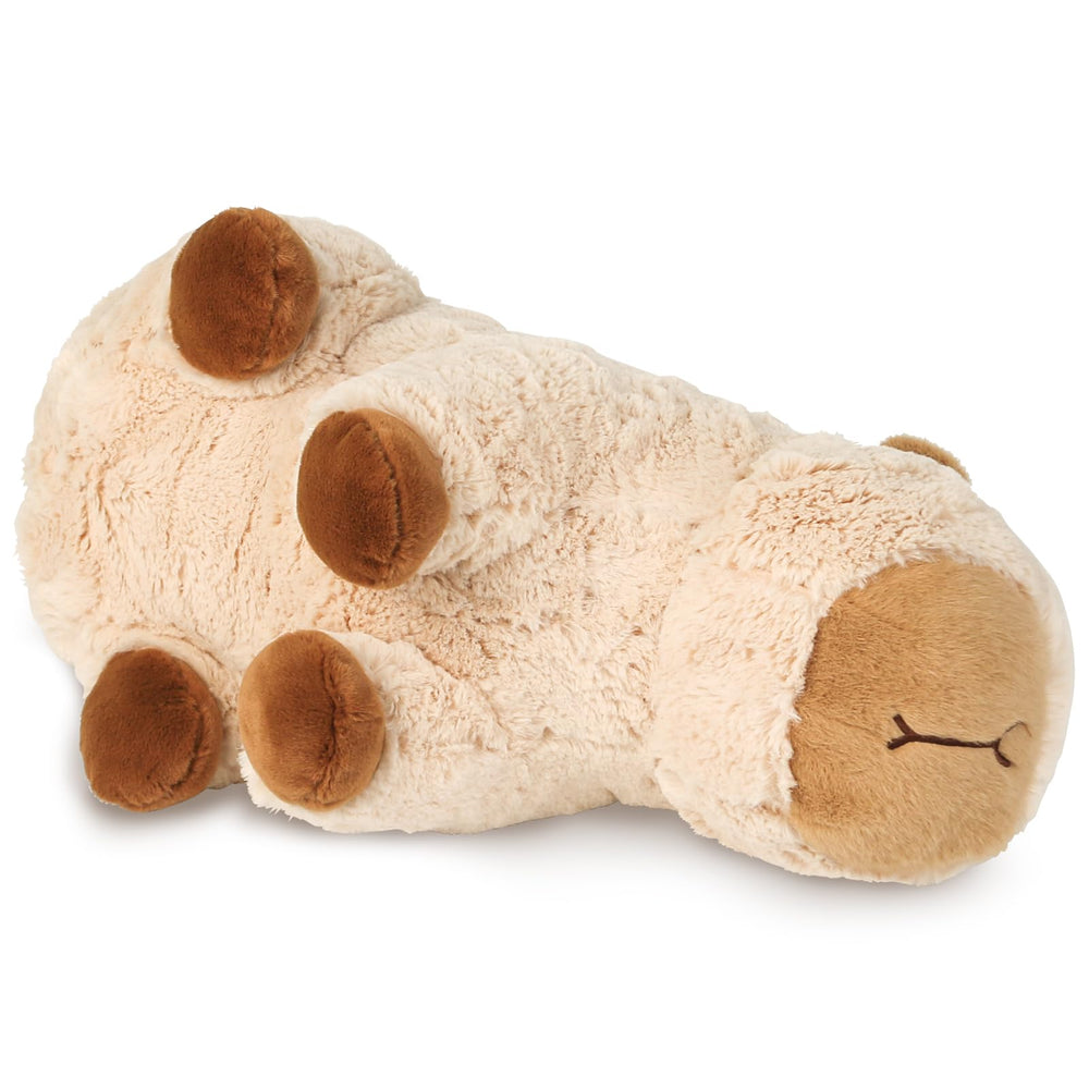 Riuhot Capybara plush 9in fabric close-up, soft plush material and quality stitching.