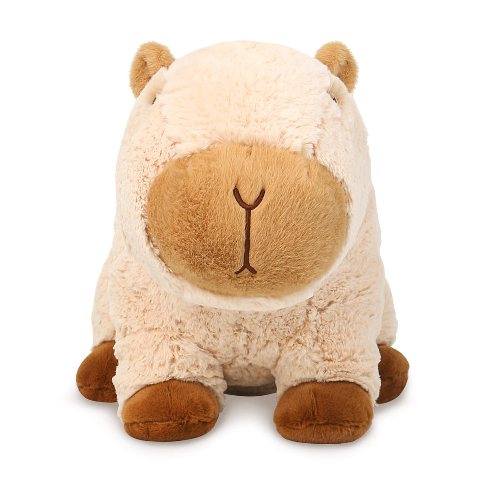 Riuhot Capybara plush 9in face detail, cute eyes and friendly expression.