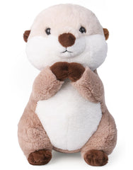 Riuhot otter plush toy face close-up showing soft fur and inviting eyes for cuddling