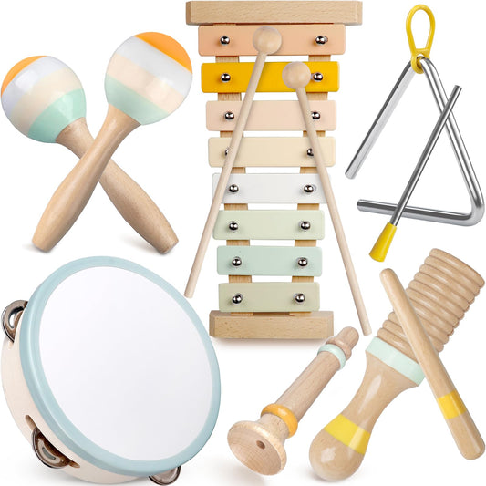 Rmischolar baby musical instruments: 8-tone xylophone with mallets encourages early rhythm exploration.