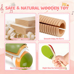 Rmischolar clarinet wooden toy for imaginative sound exploration