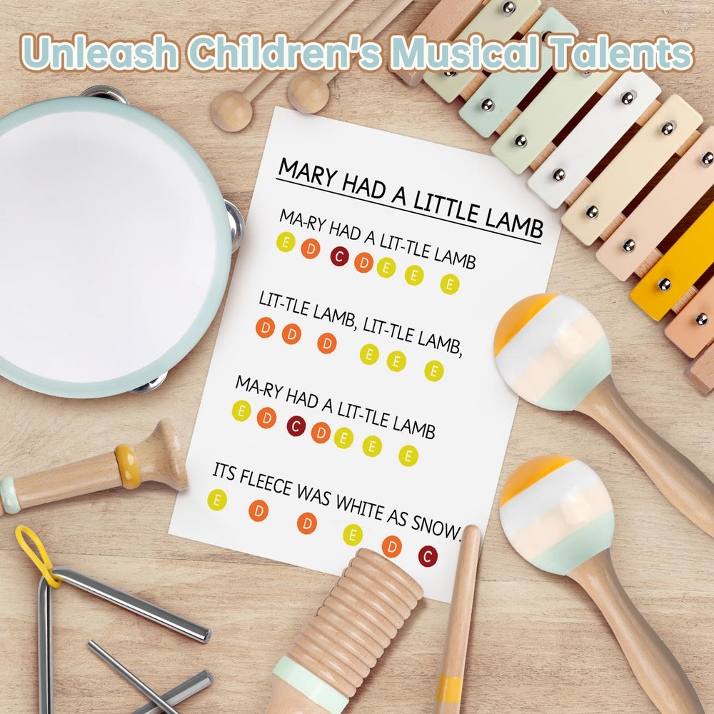 Rmischolar baby musical instruments: triangle with striker promotes timing and precision.