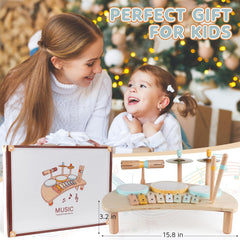 Rmischolar Wooden percussion toy—safe wooden construction for curious toddlers.