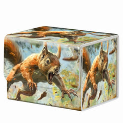 RMJKXQZG strong magnet deck box with PU leather protects MTG cards during travel.