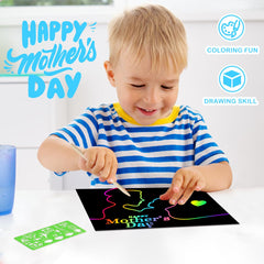 RMJOY wooden styluses accompany the rainbow scratch set for precise, mess-free drawing