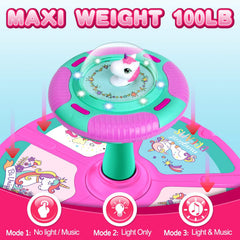 RMOKA Unicorn Sit and Spin Toy music mode adds cheerful sounds for curious spins.
