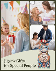 Rnfinewow artistic puzzle clock decoration for stylish spaces