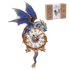 Rnfinewow blue dragon clock with pendulum enhances room decor and whimsy