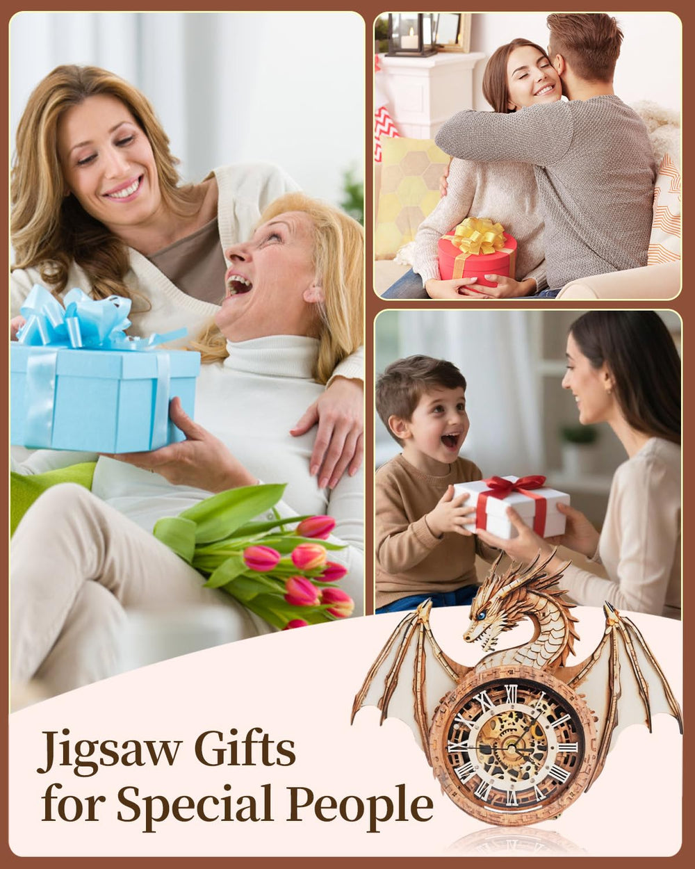 Rnfinewow wall decor gift idea for dragon lovers and puzzle fans.