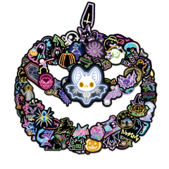 Robmoda neon Halloween ghosts stickers brighten notebooks with playful glow