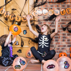 Robmoda neon Halloween skeletons stickers add spooky flair to laptops