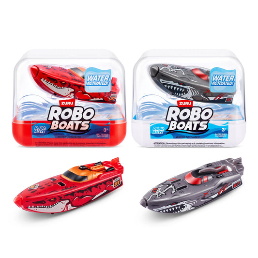 Robo Alive Robo Boats White Shark in water activation, vivid action toy for kids