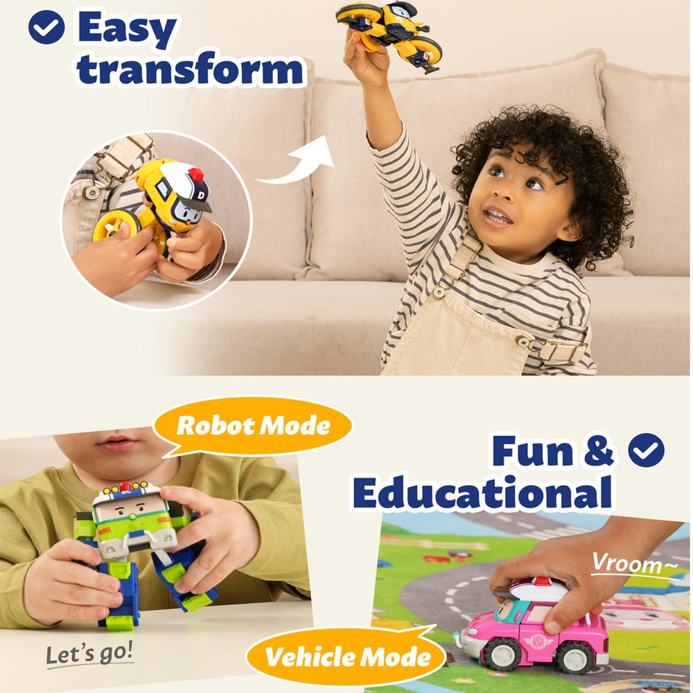 Robocar Poli Sandy durable ABS body withstands bumps during energetic play sessions