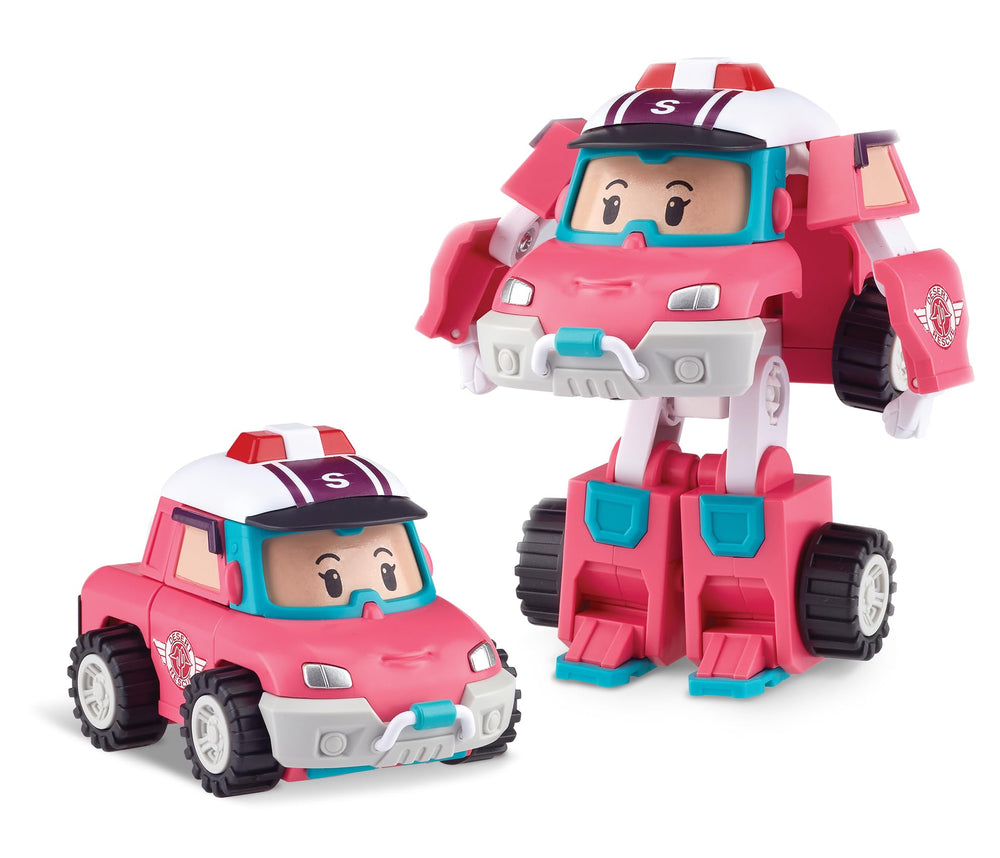 Robocar Poli Sandy front view transforming robot promotes imaginative play