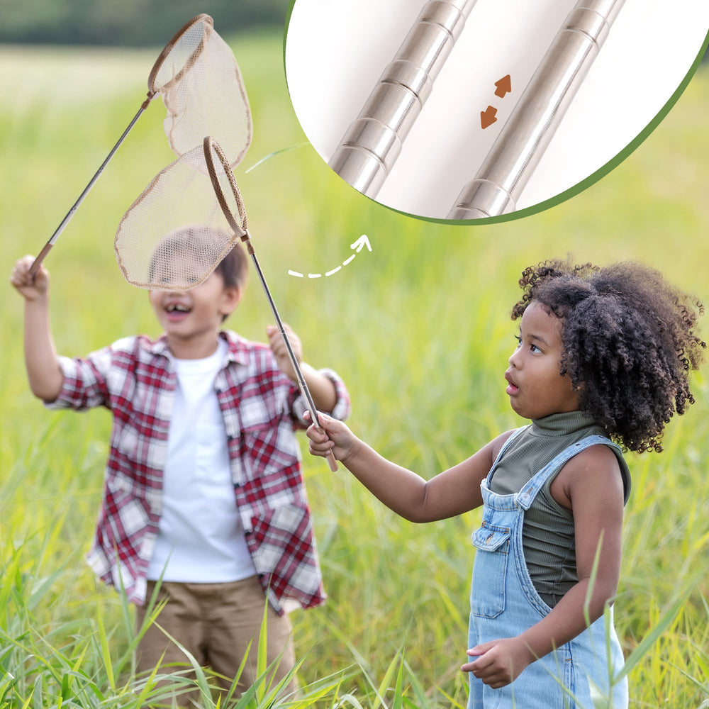 ROBOTIME bug catcher kit magnifying glass for detailed viewing by kids.