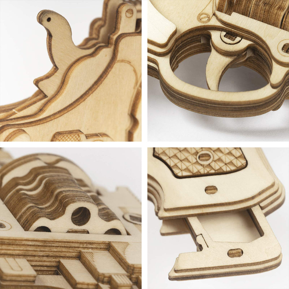Robotime Corsac M60 DIY toolkit with laser-cut wood and eco-friendly material.