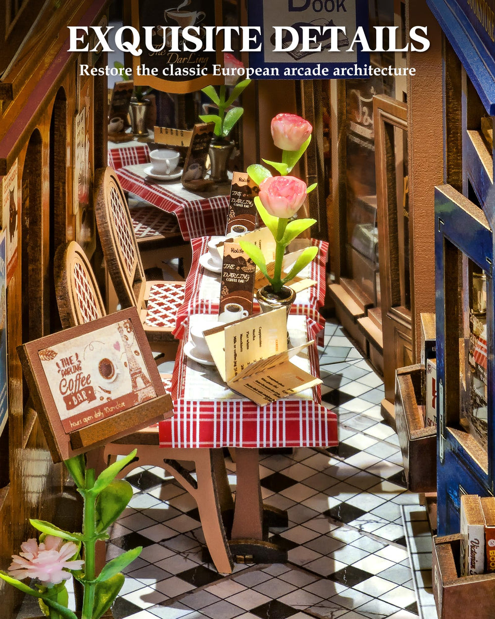 ROBOTIME book nook roman-column-entrance adds classic architectural charm