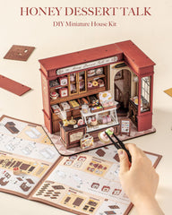 ROBOTIME Honey Dessert Talk staircase view emphasizes vintage charm