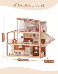 Robotime dollhouse awning and privacy sunshade for cozy, private play moments.