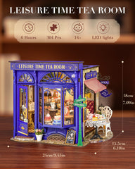 ROBOTIME Leisure Time Tea Room dollhouse interior invites immersive display