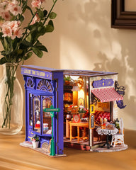 ROBOTIME Leisure Time Tea Room miniature furniture set supports ready-to-display interiors