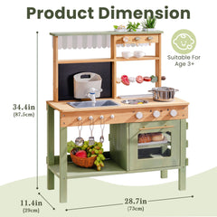 Robotime mud kitchen BBQ grill ready for imaginative play