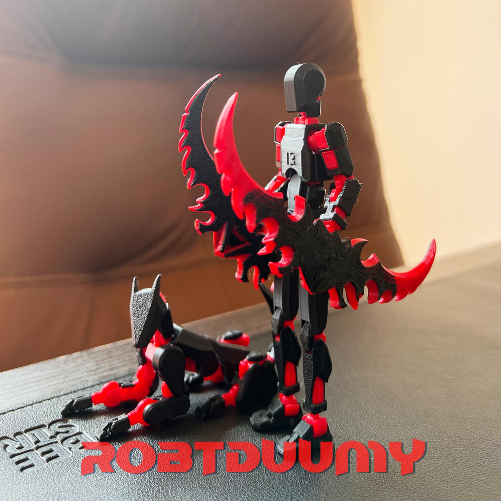 ROBTDUUMY T13 3D action figure side view perfect for shelf organization and posing.