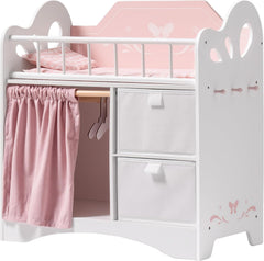 ROBUD baby doll crib shows wooden craftsmanship for durable pretend play