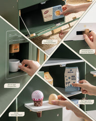 ROBUD vintage green fridge with washing machine supports pretend chores.