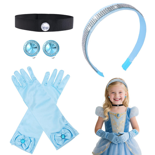 ROC PARTY Cinderella crown blue with rhinestones for sparkling princess costumes