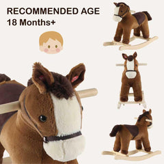 Rock My Baby rocking horse realistic sound feature enhances imaginative play.