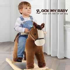Rock My Baby rocking horse wide stable base for balanced rocking.