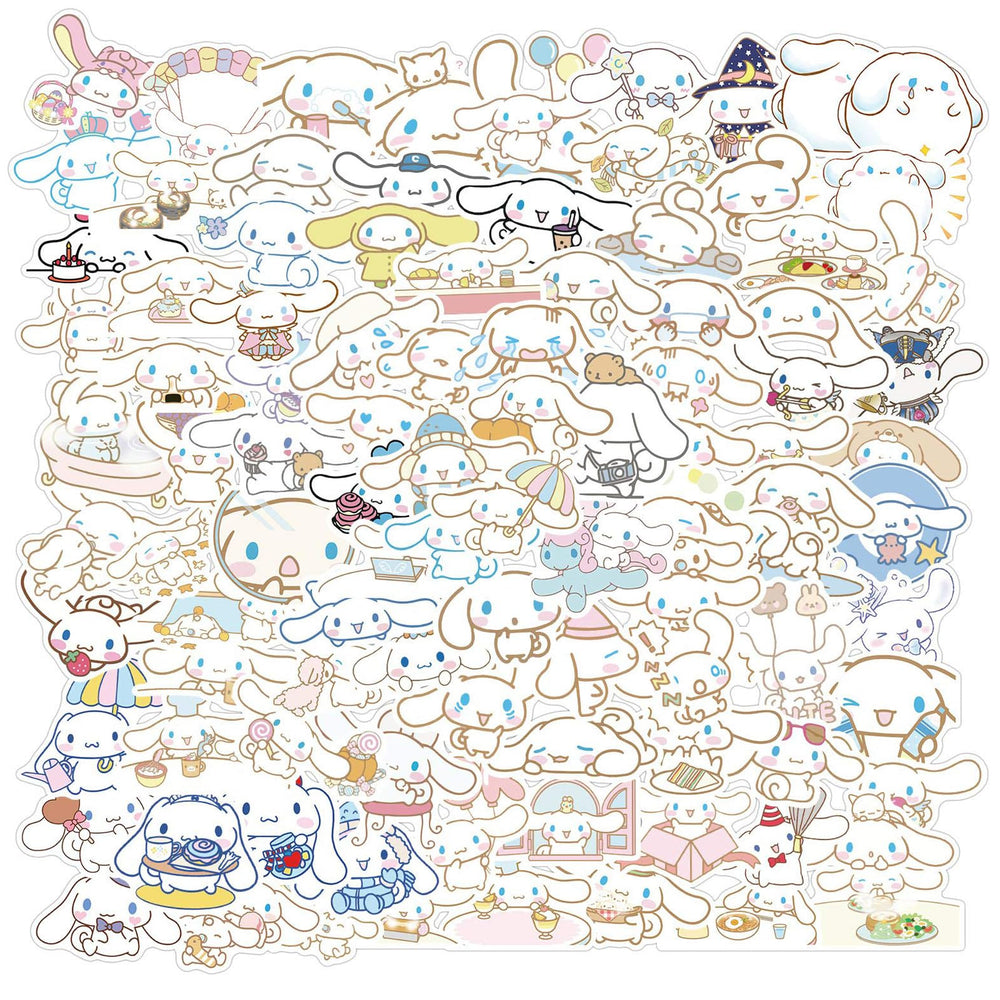 ROFOLO cinnamoroll stickers pack cover showing 100 unique designs for laptops.