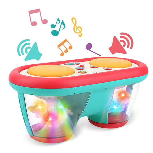 ROHSCE baby drum toy with light-up features boosts early auditory exploration.