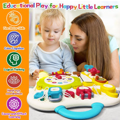 ROHSCE Busy Board turning clocks to boost hand-eye coordination in toddlers.