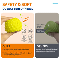 ROHSCE baby rattle balls: built-in rattle promotes auditory play and grasping