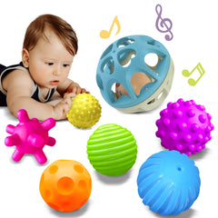 ROHSCE sensory balls textured set for babies promotes grasping and tactile exploration.