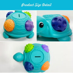 ROHSCE turtle piggy bank bath toy floating and splashing during bath time