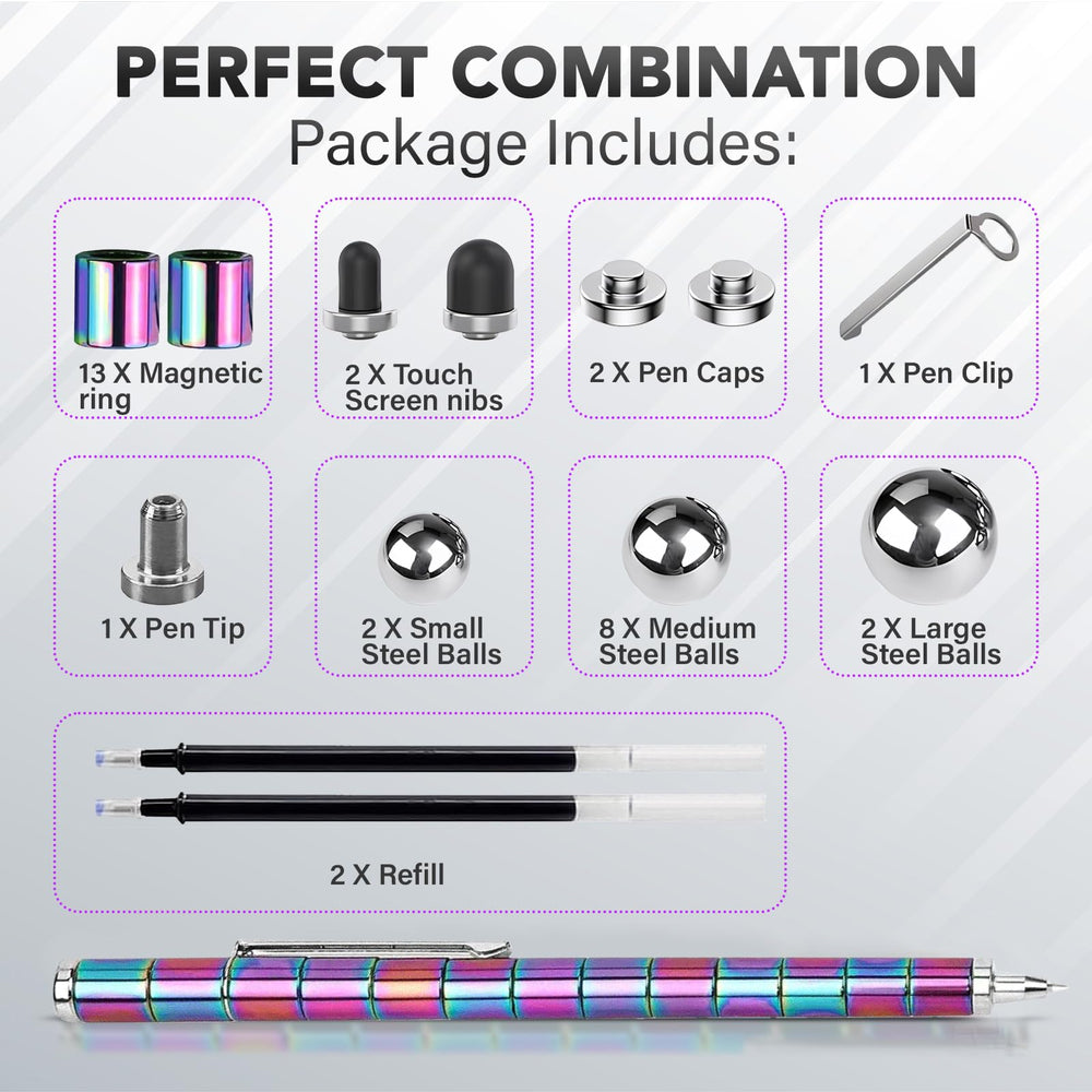Rokile magnetic fidget pen small metal balls for discreet desk play