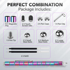 Rokile magnetic fidget pen small metal balls for discreet desk play