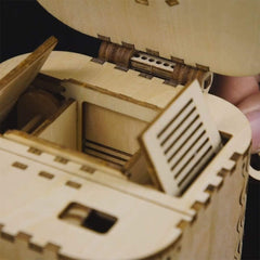ROKR 3D wooden puzzle box top gear reveals a smooth mechanical sequence.