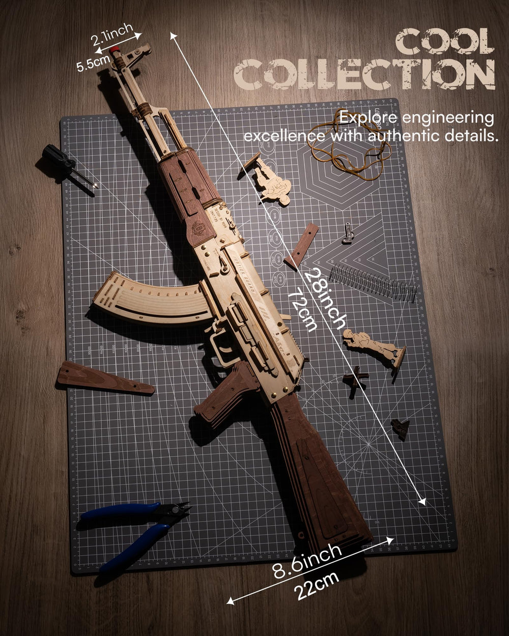 ROKR AK47 laser cut parts ensuring smooth assembly and clean joints